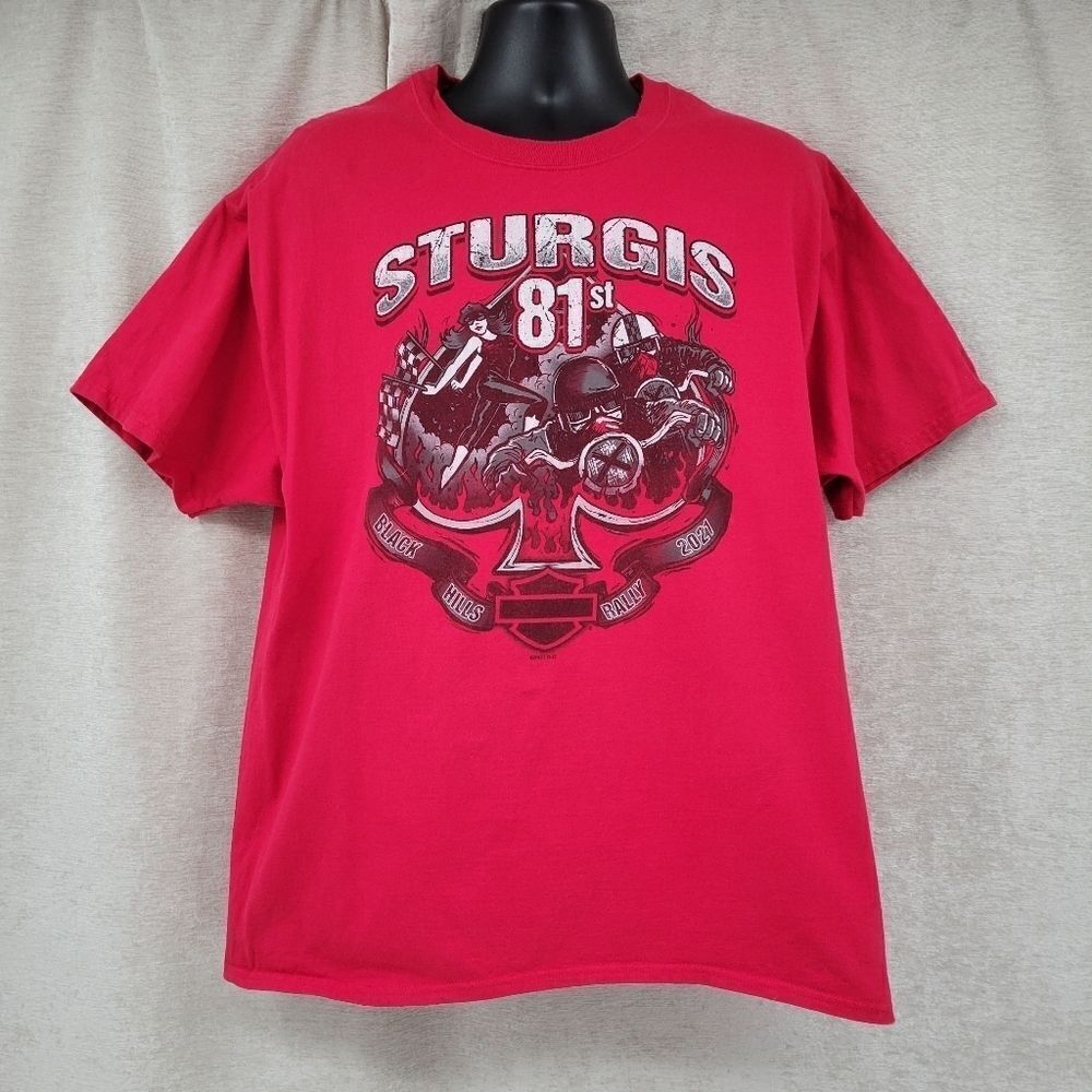 Harley Davidson Sturgis 81st Anniversary Men's XL Red T-shirt